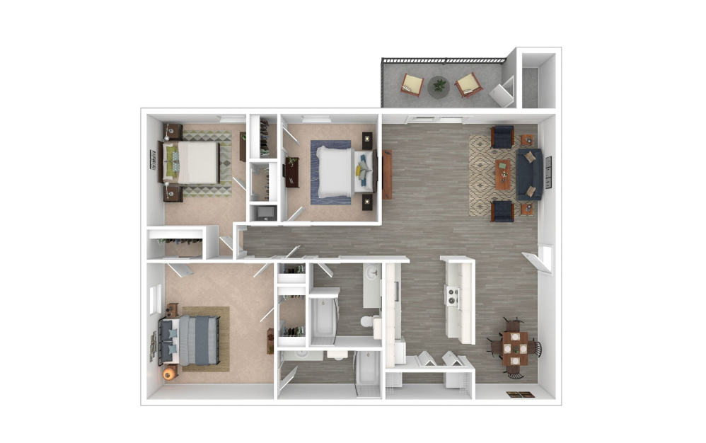 3D Furnished Floorplan - Ambassador 3D Furnished Floorplan - Ambassador